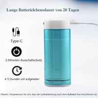 Hordozható Kék-Fehér Vízsugaras Fogköztisztító - Akkus, 5 Fejes, 200ml-es 4