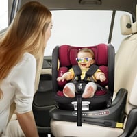 360°-ban Forgatható ISOFIX Gyerekülés i-Size (ECE R129/E4) Újszülöttől 12 Éves Korig, 40-150 cm, 0+1/2/3 Csoport, Hátrafelé Néző, Piros-Fekete 2