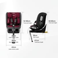 360°-ban Forgatható ISOFIX Gyerekülés i-Size (ECE R129/E4) Újszülöttől 12 Éves Korig, 40-150 cm, 0+1/2/3 Csoport, Hátrafelé Néző, Piros-Fekete 6