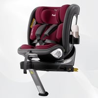 360°-ban Forgatható ISOFIX Gyerekülés i-Size (ECE R129/E4) Újszülöttől 12 Éves Korig, 40-150 cm, 0+1/2/3 Csoport, Hátrafelé Néző, Piros-Fekete 1
