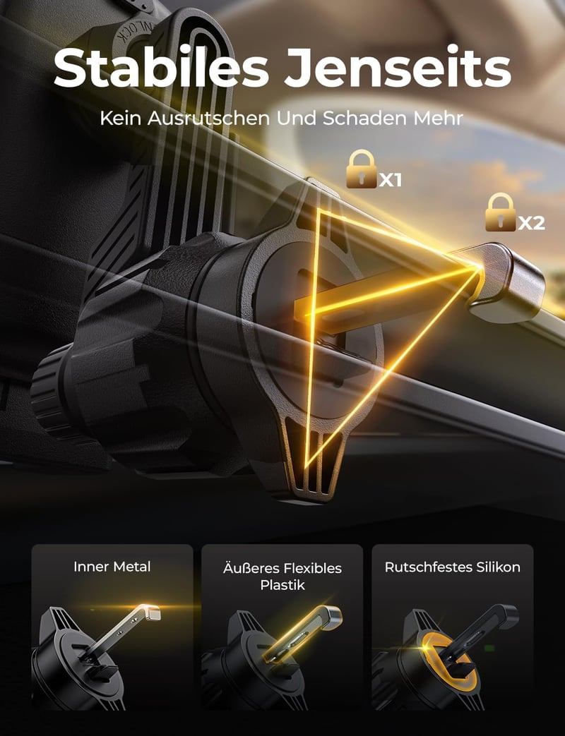 LISEN 15W MagSafe autós telefontartó és töltő iPhone 15/14, Samsung S24 készülékekhez