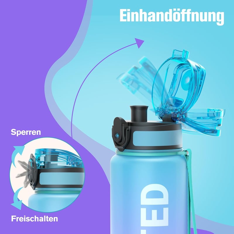 Sahara Sailor BPA-mentes 750ml-es sportkulacs - Szivárgásmentes, kerékpározáshoz, kempingezéshez