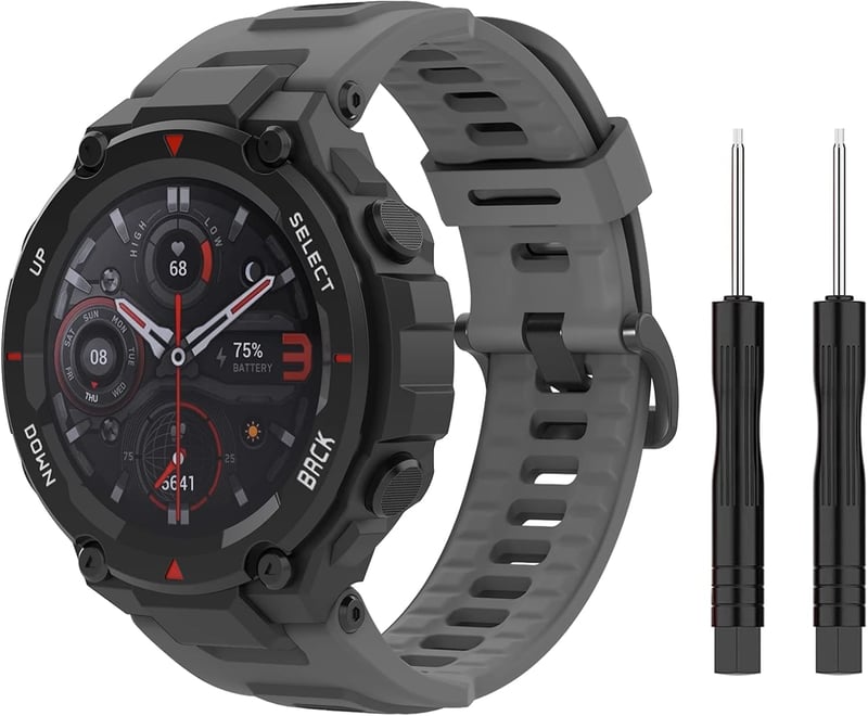 MoKo Szilikon Szíj Amazfit T-Rex/T-Rex Pro Okosórához - Puha Sportpánt Csavarhúzókkal, Cserélhető Óraszíj