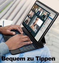 iPad Pro 12,9" Dracool Billentyűzet Tok - Lebegő Trackpaddal, 7 Színű Háttérvilágítással, QWERTZ 5