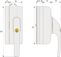 ABUS FO400A Ablak Kilincs Zár, Ezüst Alumínium-Műanyag Biztonsági Zár Riasztóval, 2 Kulccsal, Betörésvédelem Otthonába 3
