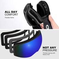 Odoland Unisex Síszemüveg Mágneses Cserélhető Lencsével - Keret Nélküli Snowboard Szemüveg UV Védelemmel, Párásodásgátló, Sisakkompatibilis 4
