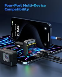 Nulaxy 54W Bluetooth 5.3 FM Transzmitter Autóba - 4 Töltőporttal (PD 36W & QC3.0 18W), 5 Színű LED Háttérvilágítás, Mélyhangzású Lejátszó, K 6
