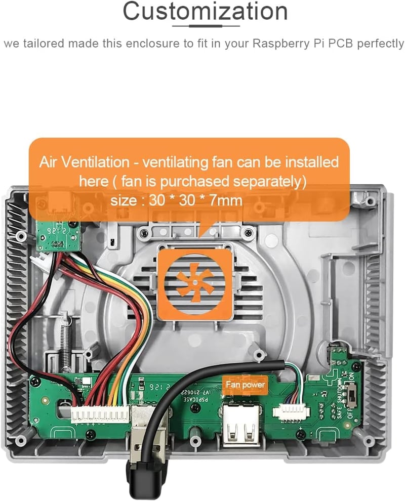 RETROFLAG PiStation Raspberry Pi 4 ház hűtőventilátor HDMI kábellel