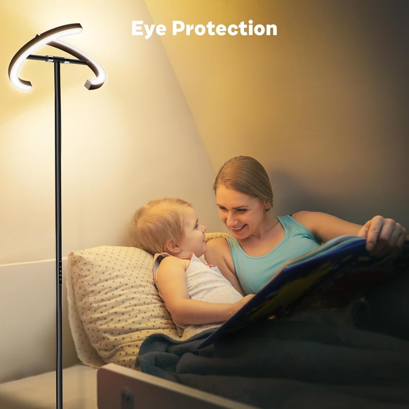 SIBRILLE RGB Állólámpa 20W - Távirányítós LED Padlólámpa 1300lm, 3000K-6000K, Érintésvezérelt, Színváltós Olvasólámpa Nappaliba, Hálószobába