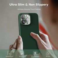 Apple iPhone 13 Pro Sötétzöld Szilikon Tok Fólia Szettel 6