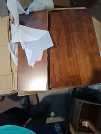 Blat de masă pătrat vidaXL din lemn masiv de stejar, maro închis, 50x50x2,5 cm — defect — defect, pentru piese: rupt în două (stare: vezi a 2-a imagine) 2