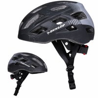 Cyklistická prilba Dunlop s LED zadným svetlom, čierna, veľkosť L (58-61 cm) — Chýba šilt a je poškriabaná (stav: pozri 2. obrázok) 1