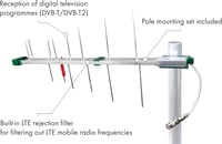 Schwaiger DVB-T2 kültéri antenna, LTE szűrővel és erősítővel, HD TV-vételhez 3