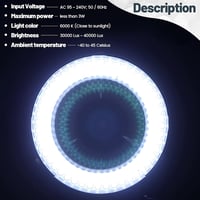 Tiamu LED Gyűrűs Mikroszkóp Világítás 144 LED-del, Állítható Fényerő 0-100%, 6000K Sztereó Mikroszkóp Lámpa Ékszerjavításhoz Fekete 5