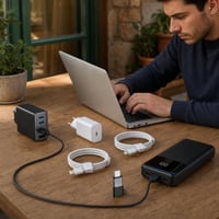 Cestovný nabíjací set: adaptér + 65W + 20W nabíjačka + 2×2m kábel + 20 000 mAh powerbank 1