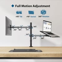 BONTEC Laptop és Monitor Tartó Kar Asztalhoz, C-Bilincs Rögzítés, Teljesen Állítható Dőlés és Forgatás, 13-27" Képernyőkhöz, Fekete - Black 3
