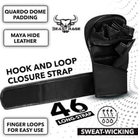 BEAST RAGE MMA Kesztyű Állítható Csuklótámasszal - Nyitott Tenyerű Harcművészeti Kesztyű Muay Thai, Ketrecharc, Taekwondo és Kickbox Edzések 6