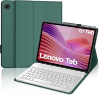 FOGARI Bluetooth Billentyűzetes Tok Lenovo Tab Tablet 10.1 (2025) - Levehető Mágneses Német QWERTZ Billentyűzet, Sötétzöld 1