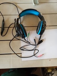 Herné slúchadlá s mikrofónom Ozeino G-9000, 3D stereo, potlačenie hluku, 3,5 mm jack, kompatibilné s PS5, PS4, Xbox, PC, Switch, modro-čierne 2