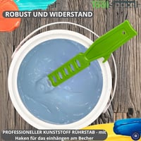 AJKA BIS Festékkeverő Készlet - 3 db Zöld Műanyag Keverőpálca 35 cm - Festék, Lakk, Epoxi, Akril, Gyanta és Emulzió Keverésére - Újrahasznál 5