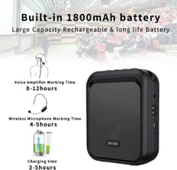 SHIDU Hordozható Hangosító Bluetooth Hangszóróval és UHF Vezeték Nélküli Mikrofonnal - 10W, 1800mAh, MP3 Lejátszás Tanároknak, Idegenvezetőknek 4