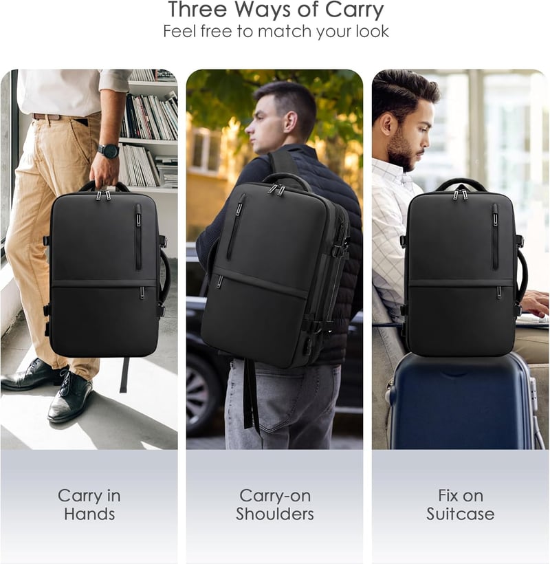 SPAHER Repülős Hátizsák 40x30x20cm - Wizz Air, Vueling, EasyJet Kompatibilis, 15,6" Laptoptartóval