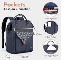 Lekesky 15,6" Női Laptop Hátizsák USB-vel, Kék - Iskola, Munka, Utazás 3
