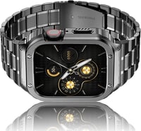 HASLFM Apple Watch 45mm Szíj - Rozsdamentes Acél Fémszíj Védőtokkal, Kompatibilis iWatch Series 9/8/7 Modellekkel, Férfi Órapánt, Szürke

AI 1