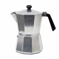 Klasický kávovar Bialetti Moka Express na 12 šálok, hliníkový, strieborný, na sporák, taliansky dizajn – používaný 1
