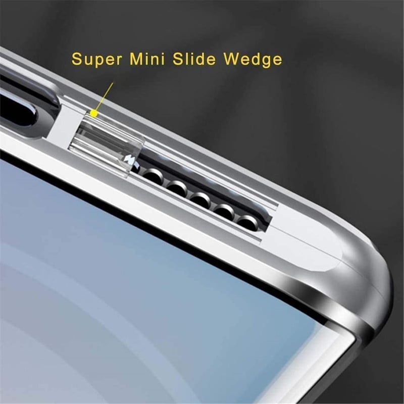 Samsung Galaxy S21 Ultra 5G mágneses tok - 360°-os védelem, ezüst alumínium keret, edzett üveg