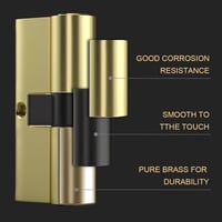 Bwintech 30/30 mm Euro Réz Zárbetét - 60 mm Kulcs/Kulcs Hengerzár 5 Sárgaréz Kulccsal, Fúrásvédett, Törés- és Zárfeltörés Elleni Védelemmel, 6