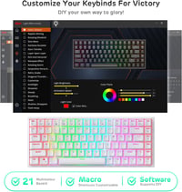 RK ROYAL KLUDGE RK84 75% RGB Fehér Mechanikus Gamer Billentyűzet - Vezeték Nélküli Bluetooth/2.4GHz  7