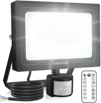MEIKEE 60W LED Reflektor Mozgásérzékelővel - 5200 Lumen Távirányítós Kültéri Lámpa, IP66 Vízálló, Időzíthető, Fényerő Szabályozható, Fekete 1