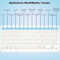 Qulose ultravékony ergonomikus bluetooth billentyűzet iPadhez - német QWERTZ, fehér 4