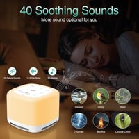 ORIA Fehérzaj Gép 40 Hanggal, Éjjeli Fénnyel és Bluetooth Hangszóróval Babáknak 3