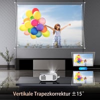 XIWBSY 10000 Lumen Mini Projektor Full HD Támogatással - Hordozható WiFi Bluetooth Házimozi, TV/Xbox/Laptop/Okostelefon Kompatibilis, 180" V 5