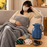Set za opuštanje: električni grijač + XL flis deka + termos vrč + 3 maske za lice 1