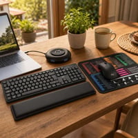 Rendezett home office: vezeték nélküli billentyűzet-egér + egérpad + csuklótámasz + 4 portos USB-elosztó 1