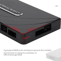 Thermalright 8 portos ARGB/PWM ventilátor vezérlő hub SATA táppal 2