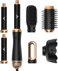 Airstyler 6 az 1-ben Hajformázó Készlet - Körkefés Hajszárító, Meleglevegős Kefe, Diffúzor, Göndörítő - Egyenesítéshez, Szárításhoz, Dúsítás 9