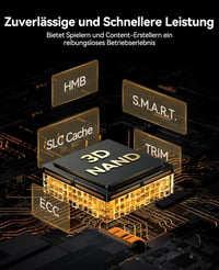 ORICO 1TB NVMe SSD M.2 PCIe 4.0 - 7400MB/s Belső SSD Meghajtó, Arany, Kompatibilis Windows, macOS és PS5 Rendszerekkel, Játékosoknak 5