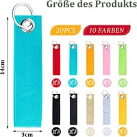 Set de 20 brelocuri colorate din pâslă PANGTON VILLA, pentru decorațiuni DIY 6