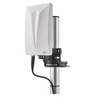 EMOS Village aktivna vanjska/unutarnja DVB-T2 DAB FM antena bijela, Full HD, domet 0-80 km, s LTE 4G 5G filtrom i pojačalom (bez nosača za stup) — set od 5 kom. 1