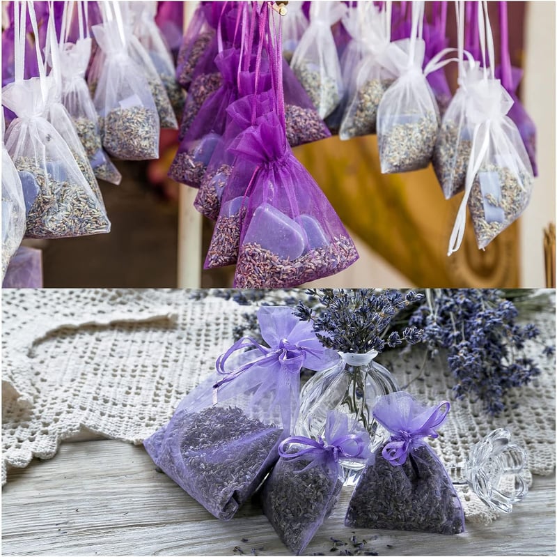 Fehér organza ajándékzacskó 100db - 5x7cm, esküvőre, partira