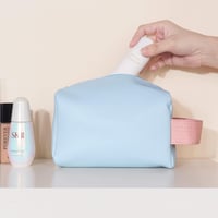 MAGEFY Geantă Cosmetică Albastră din Piele - Neceser de Voiaj Impermeabil cu Fermoar pentru Femei 8