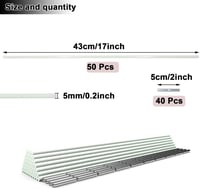 GOGOGOU-DE Üvegház Karó Szett - 50 db 43 cm Eltávolítható Műanyag Ívek Növénytakaróhoz, Fóliasátorhoz, Kertészeti Alagúthoz, Fagyvédelemhez 2