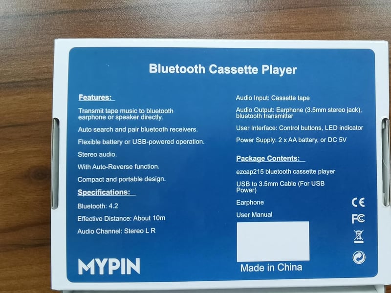 MYPIN Bluetooth kazettás walkman - MP3 konvertáló és lejátszó 3,5mm-es kimenettel