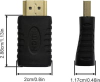 GINTOOYUN 2 db Mini HDMI Anya - HDMI Apa Adapter, Kompakt Átalakító Kamerákhoz, Tabletekhez, Fekete, Plug and Play 5
