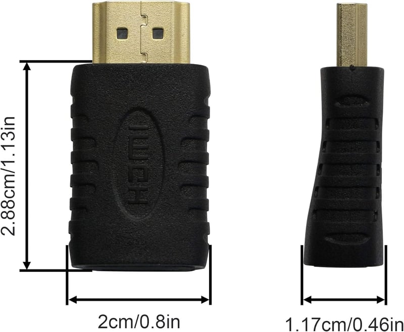 GINTOOYUN 2 db Mini HDMI Anya - HDMI Apa Adapter, Kompakt Átalakító Kamerákhoz, Tabletekhez, Fekete, Plug and Play