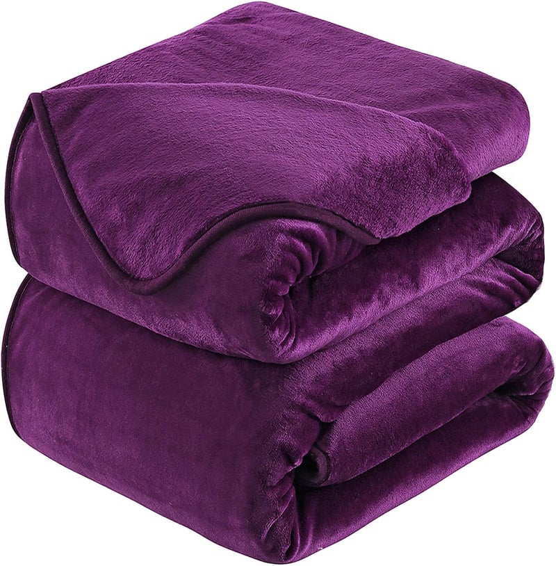 HOZY Lila Puha Plüss Takaró 150x200cm - Meleg Fleece Ágytakaró és Kanapévédő